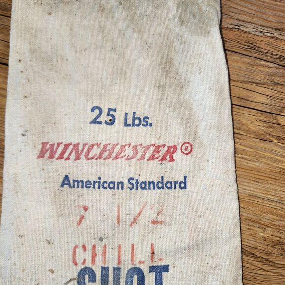 Vintage Old Winchester Western 25lb American Standard 8 Chill Canvas Shot Bag - Picture 4 of 11